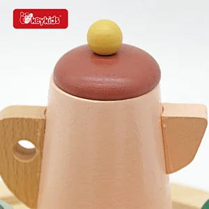 Pretend Play Kitchen Accessories Wooden Toys Tea Set for Toddler W10D579